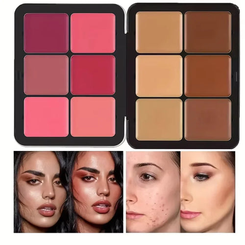 12-Color Concealer & Blush Contour Palette