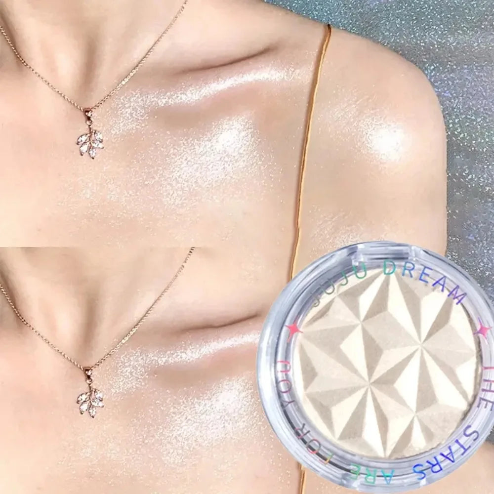 Dual Tone Highlighter Palette 3D Effect Shimmer Matte Contour Powder Face Illuminator Makeup