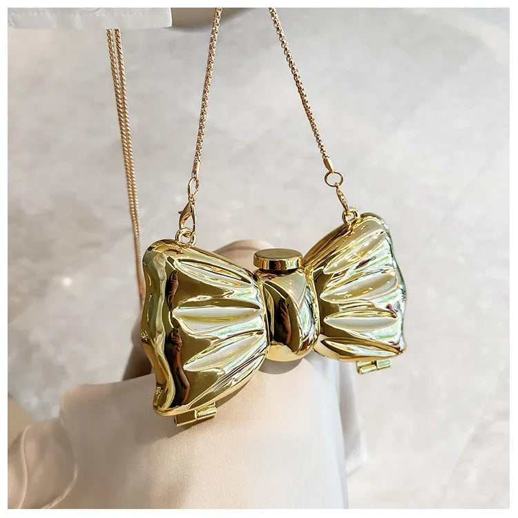 Golden Evening Bag Purses and Handbags Luxury Designer Shoulder Bags Funny Shape Party Wedding Round Acrylic Shiny Clutch Purse