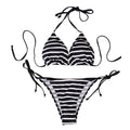 Two Piece Set Triangle Bandage Female Beachwear Summer Sexy Black And White Striped Bikini Swimsuit Beach Women's Style Bikini