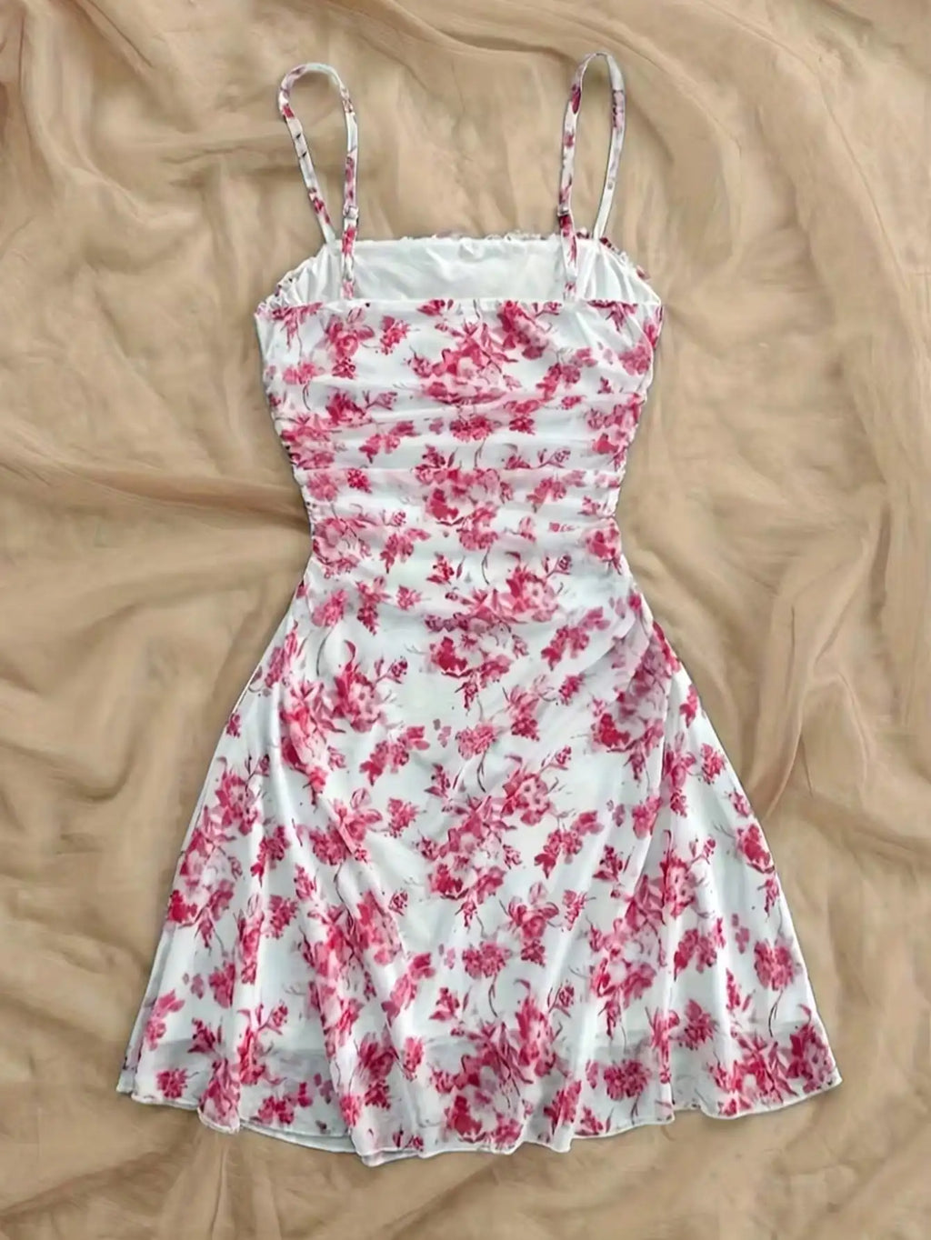 2026 Women's Summer Dress Youth New Flower Printed Hanging Neck Dress Fashionable and Elegant Four Seasons Children's Dress