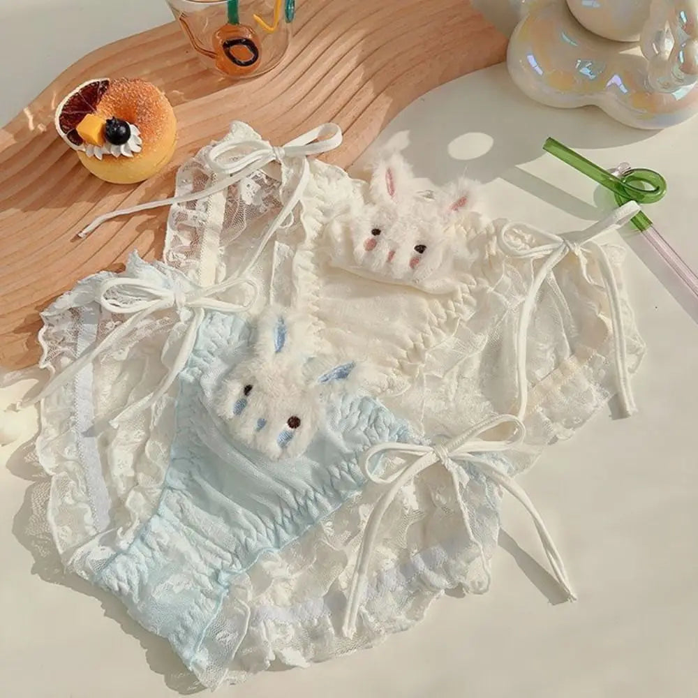 2-Piece Lace-Up Ruffle Panty Set