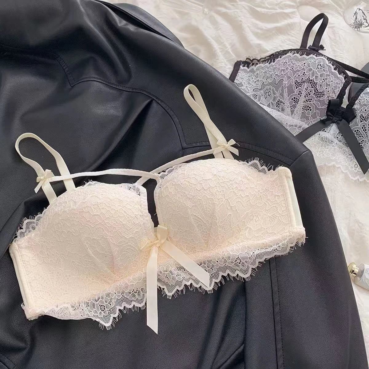 Lace Cut-Out Bralette Set – Padded Two-Piece