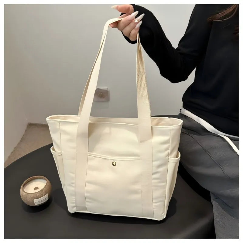 Homefish Capacity Canvas Tote Bags for Work Commuting Carrying Bag College Style Student Outfit Book Shoulder Bag Shopping Bag