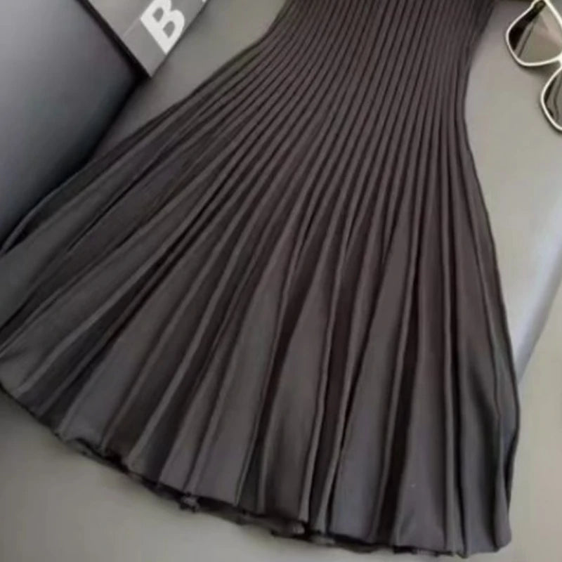 Cinched-Waist Knitted Mini Dress