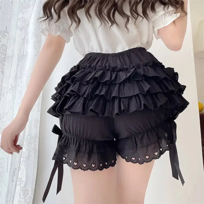Pleated Bow-Knot Safety Shorts – Vintage Style