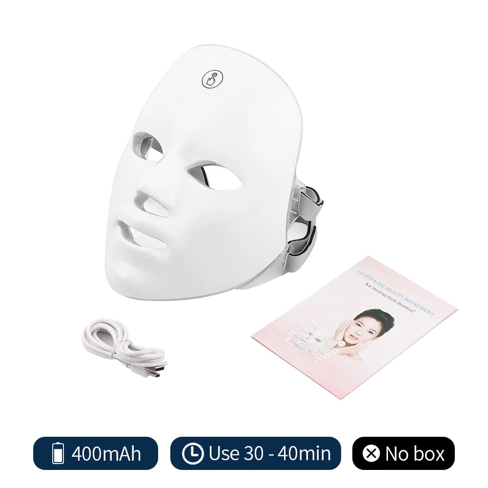 7-Color LED Photon Facial Mask – Rechargeable Skin Rejuvenation