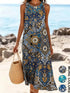 Bohemian floral sundress flowing midi style