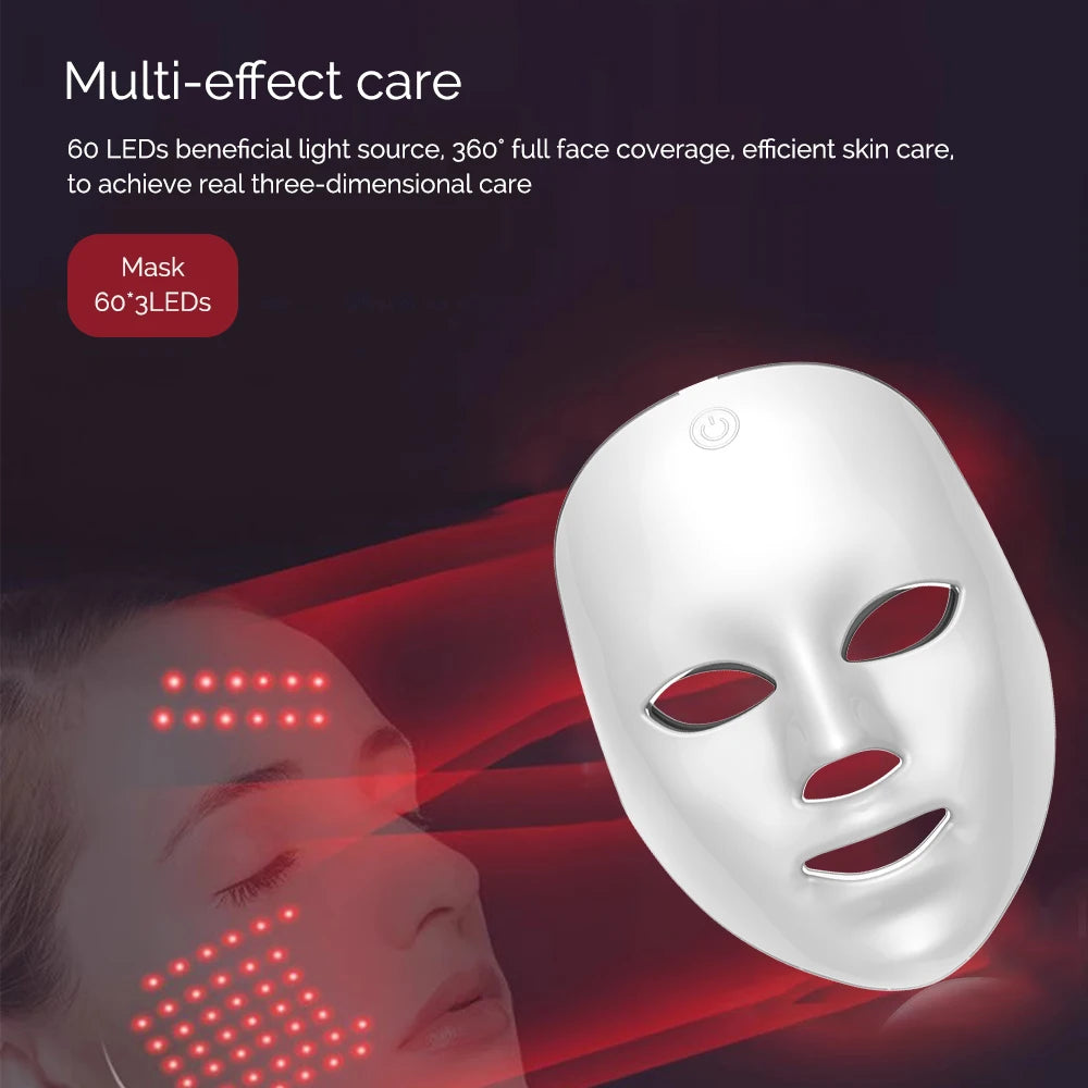 7-Color LED Photon Facial Mask – Rechargeable Skin Rejuvenation