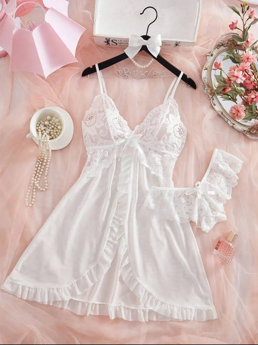 Pink Halter Nightdress & Panty Sleepwear Set