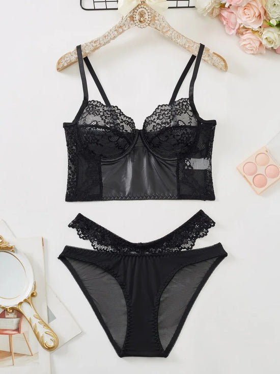 French Lace Bra & Panty Set – Breathable Mesh