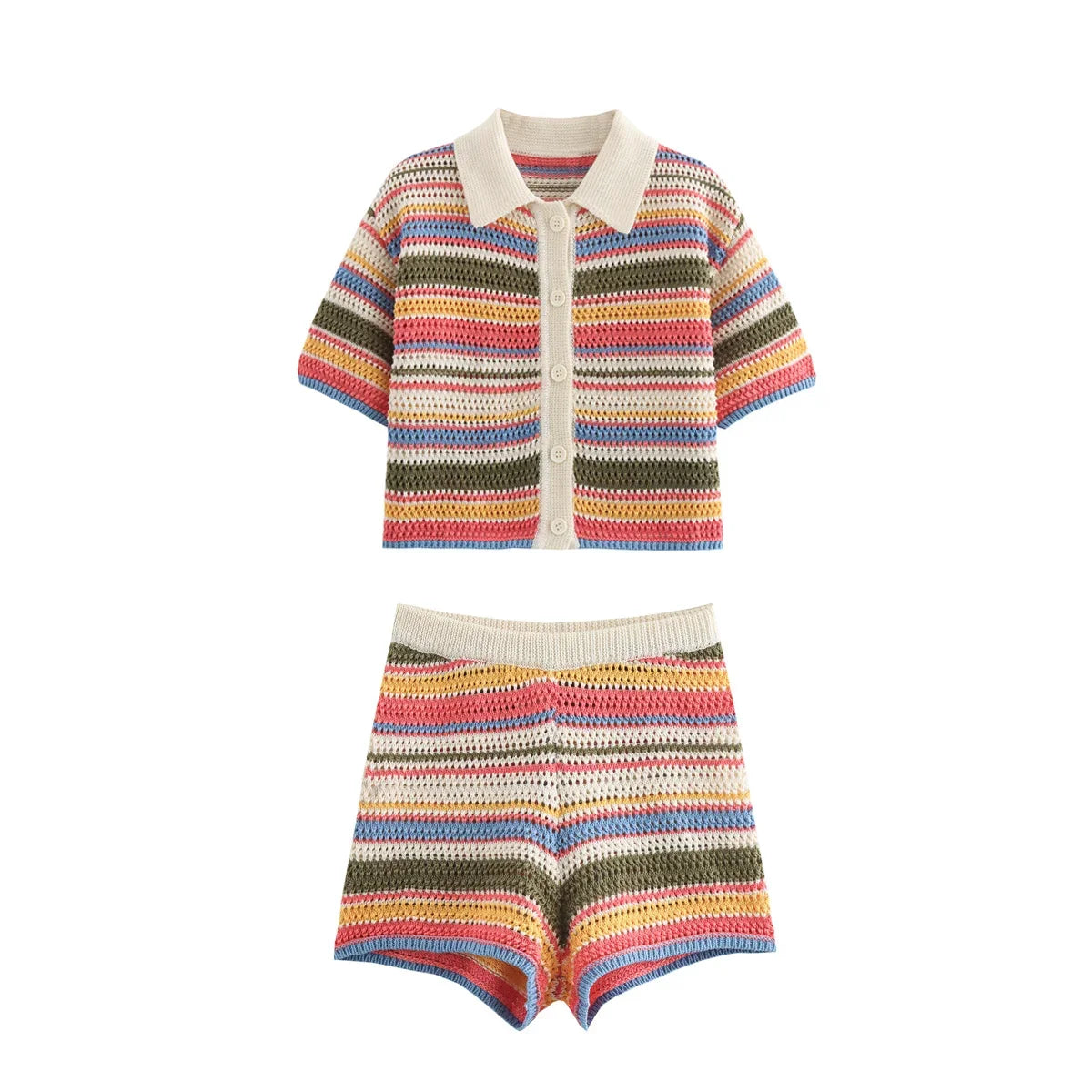 Striped Knit Set colorful design