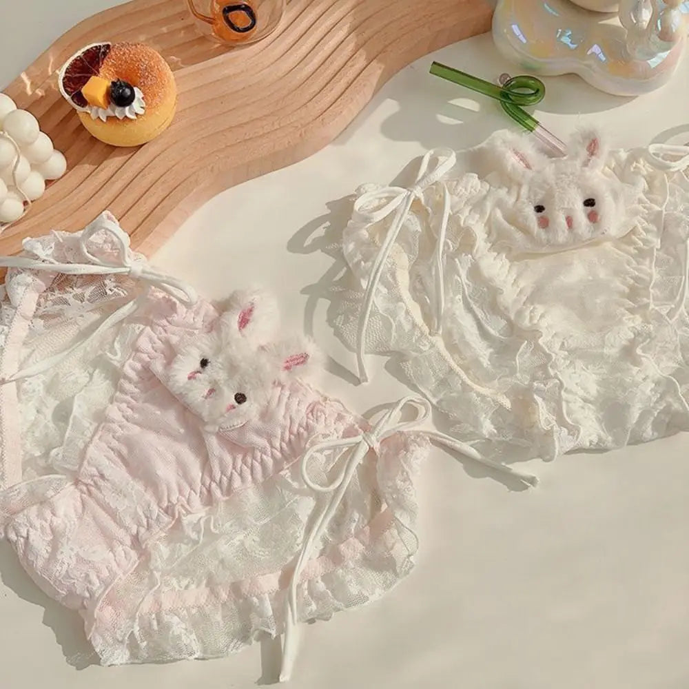2-Piece Lace-Up Ruffle Panty Set