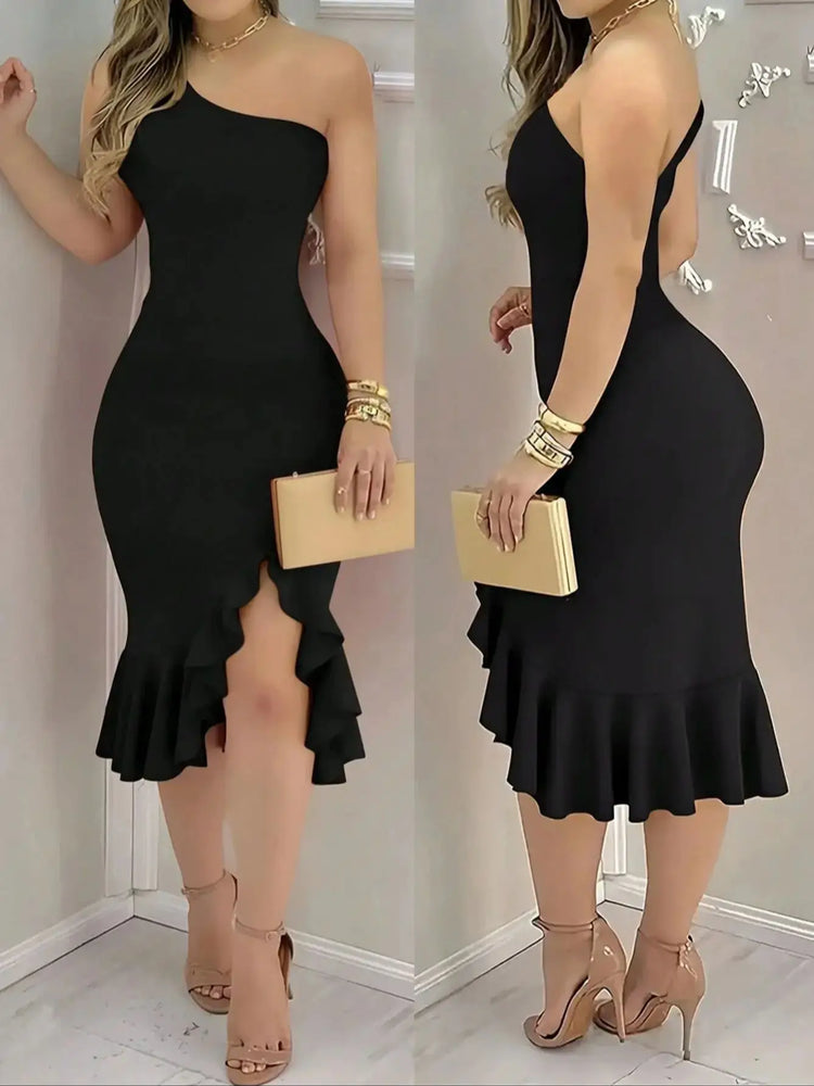 Off Shoulder Ruffle Dress ruffle detail