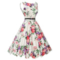 Summer Vestidos Dress Clothing Floral Robe Retro Swing Casual Vintage Rockabilly Dresses