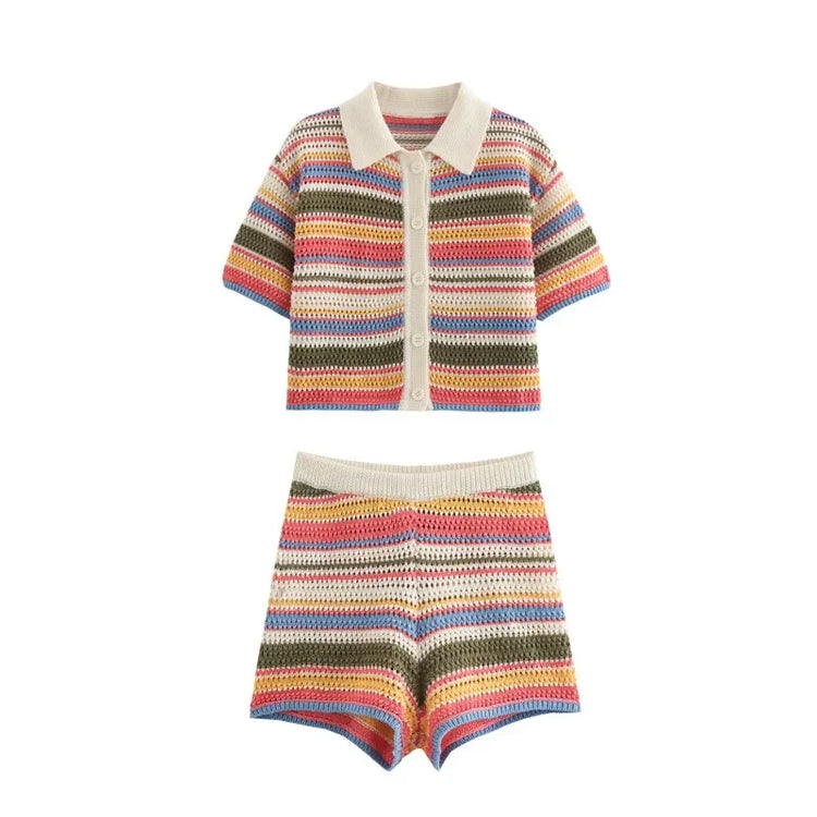 Striped Knit Set colorful design