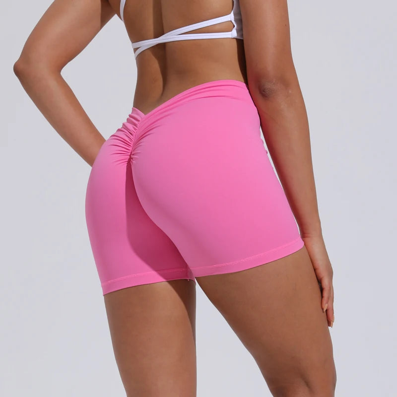 DIAS FIT JOY V-Back Shorts High Waisted Hip Lifting Yoga Shorts Women's Nylon Tight Fitting Shorts Training Sports Fitness Pants