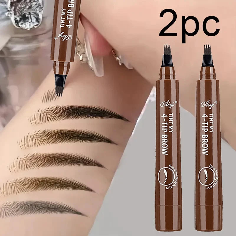 Korean four-fork eyebrow pencil, four-end, natural lasting, easy to color, waterproof dirty, friendly to novice eyebrow pencil