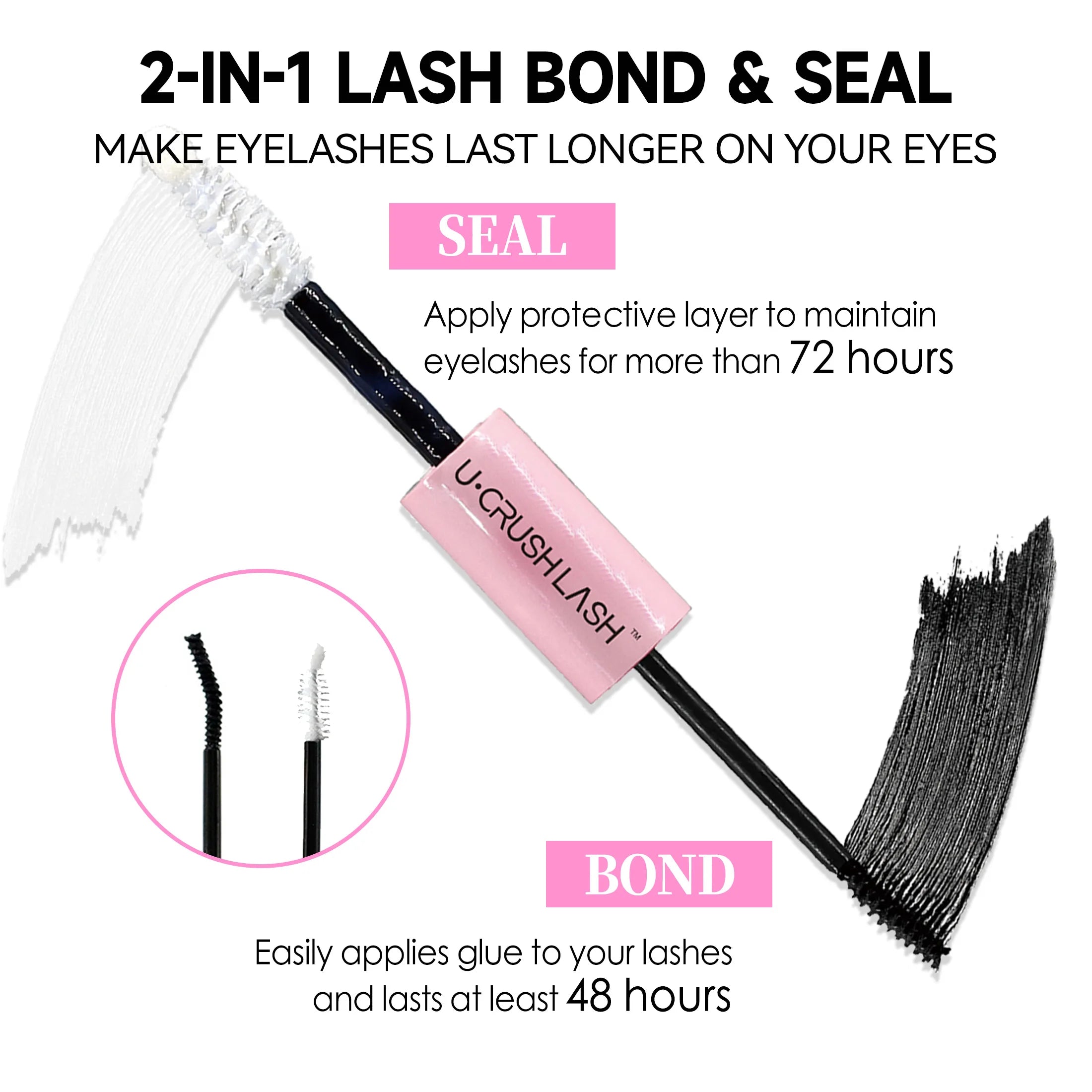 LASHVNNA Lash Clusters Kit With Waterproof Strong Hold DIY Lash Extension Kit Lash Bond And Seal And Eyelash Tweezers Makeup