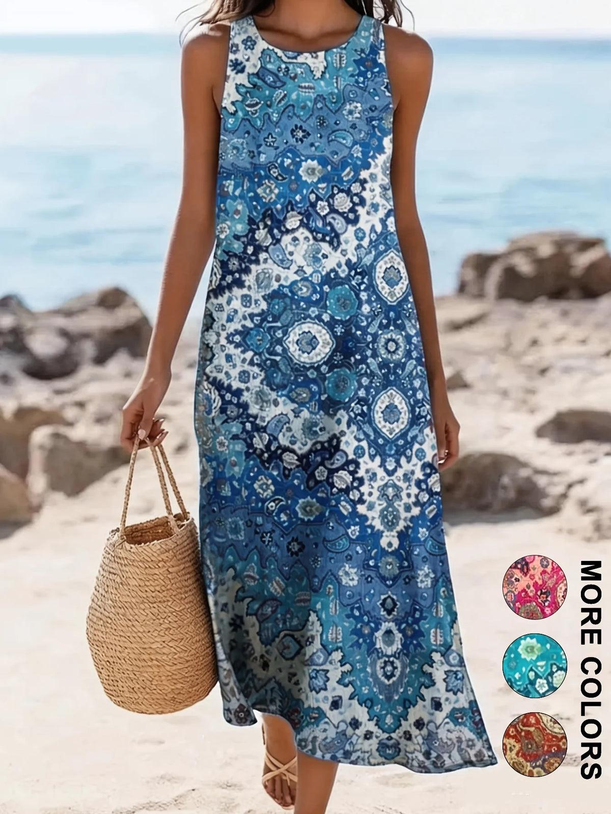 Bohemian Floral Sundress floral print