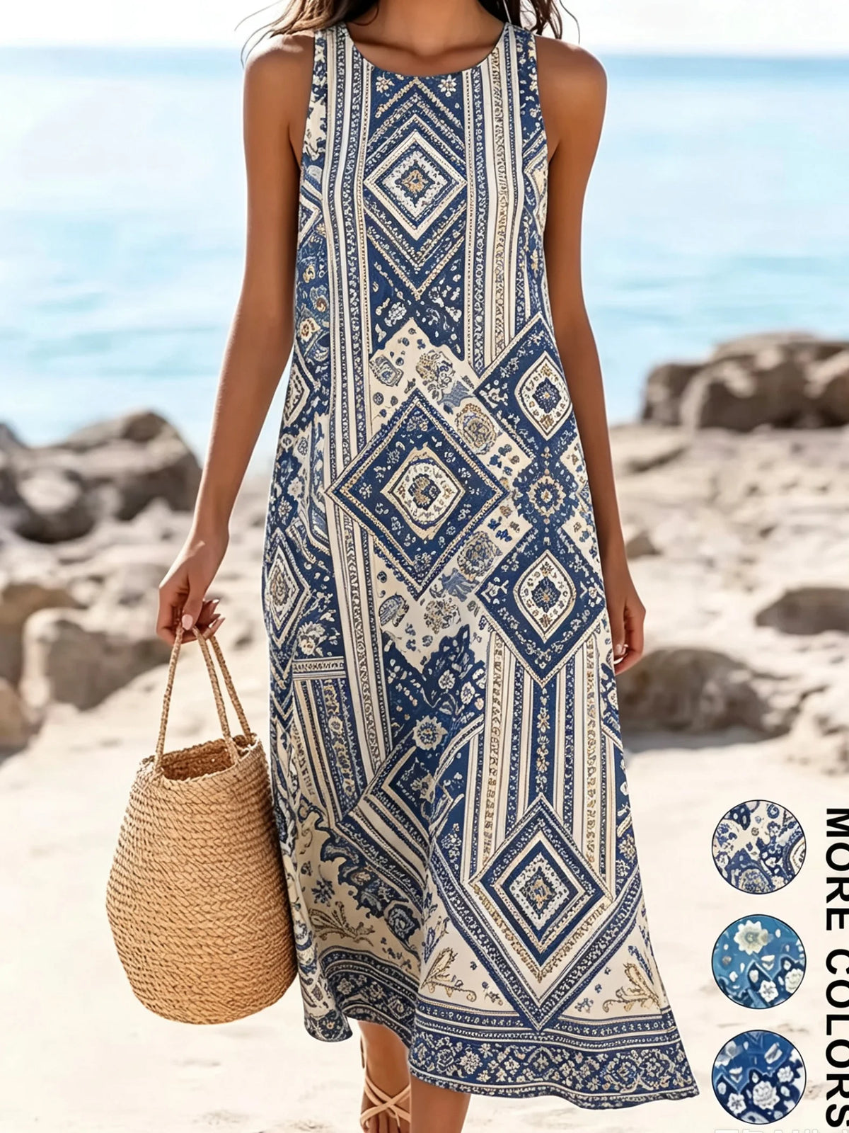 Bohemian floral sundress floral print