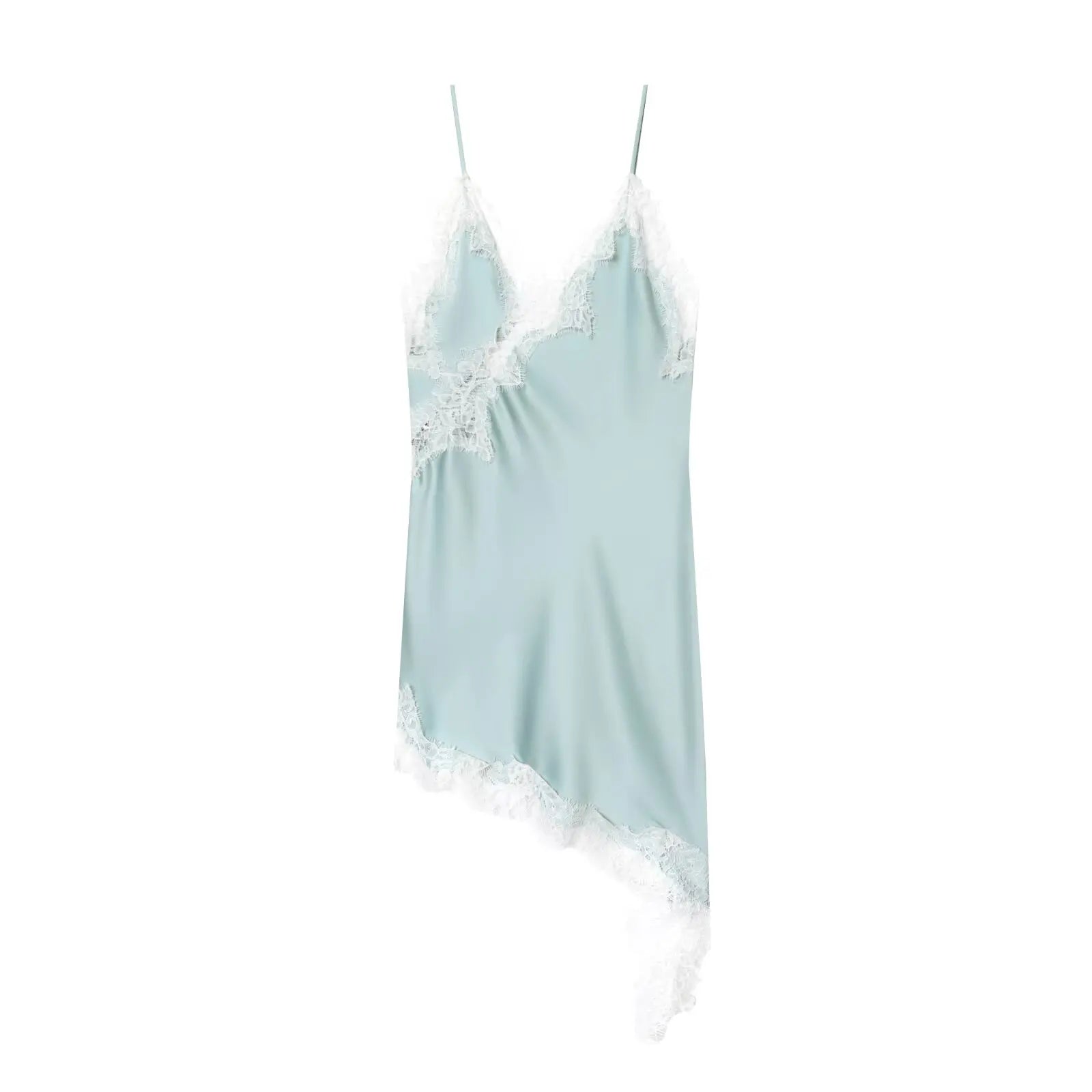 Satin Lace Backless Slip Dress