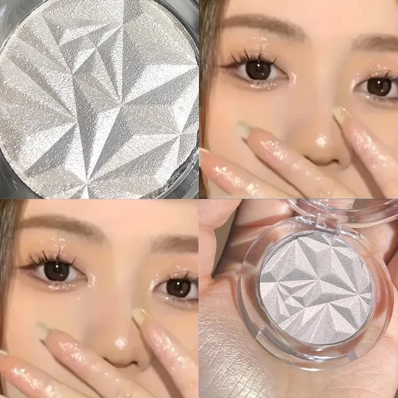 Dual Tone Highlighter Palette 3D Effect Shimmer Matte Contour Powder Face Illuminator Makeup