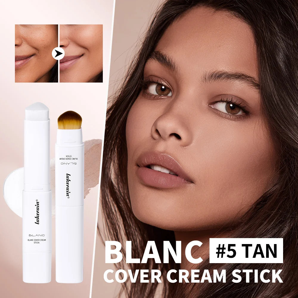 Color Changing Foundation Stick Korean Cover Cream Stick High Coverage Waterproof Dual-Ended with Brush  Base Makeup