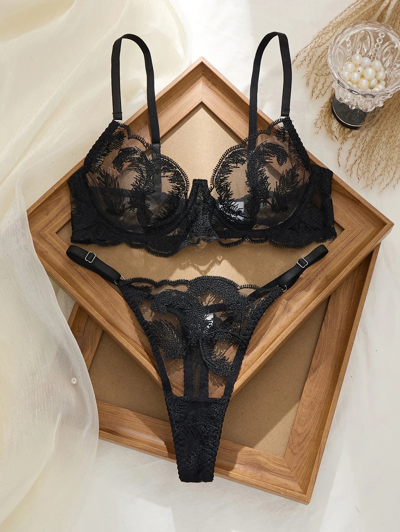 Black Comfortable Underwear Ensemble