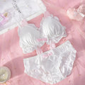 Underwear Female Girls Rabbit Ears Cute Japanese Students Bra Without Steel Ring Comfortable Soft Girl Cute Underwear Bra Set