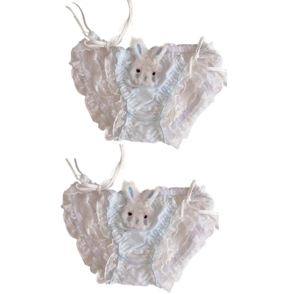 2-Piece Lace-Up Ruffle Panty Set