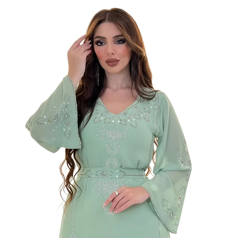 Muslim Abaya for Women with elegant embroidery and long sleeves, perfect for modest everyday wear.