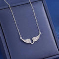 1PC Angel Wing Necklace For Women Gold Color Angle's Wings Fashion Cubic Zirconia Necklace Titanium Steel Clavicle Chain