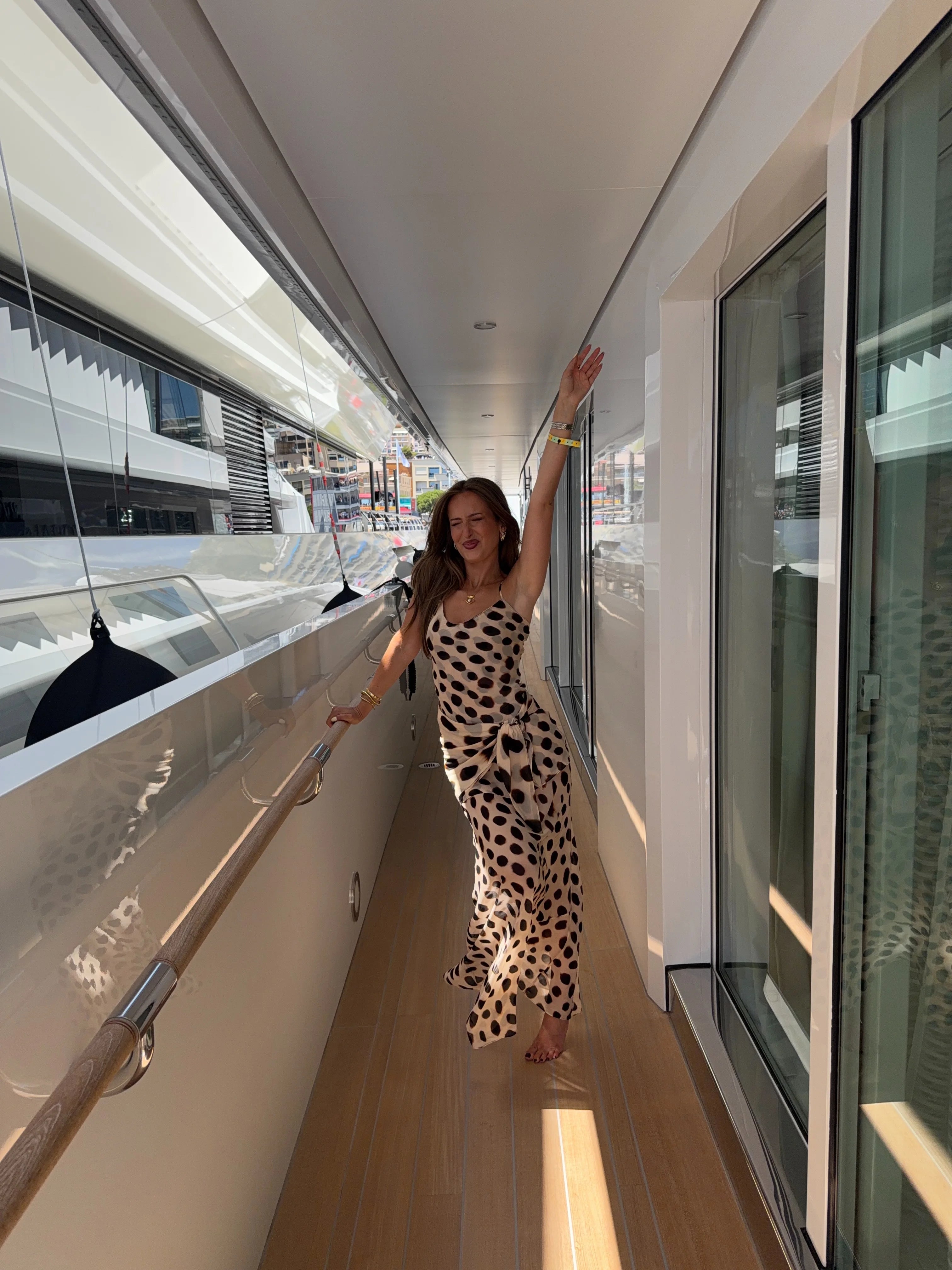 Animal Print Maxi Dress with Detachable Scarf