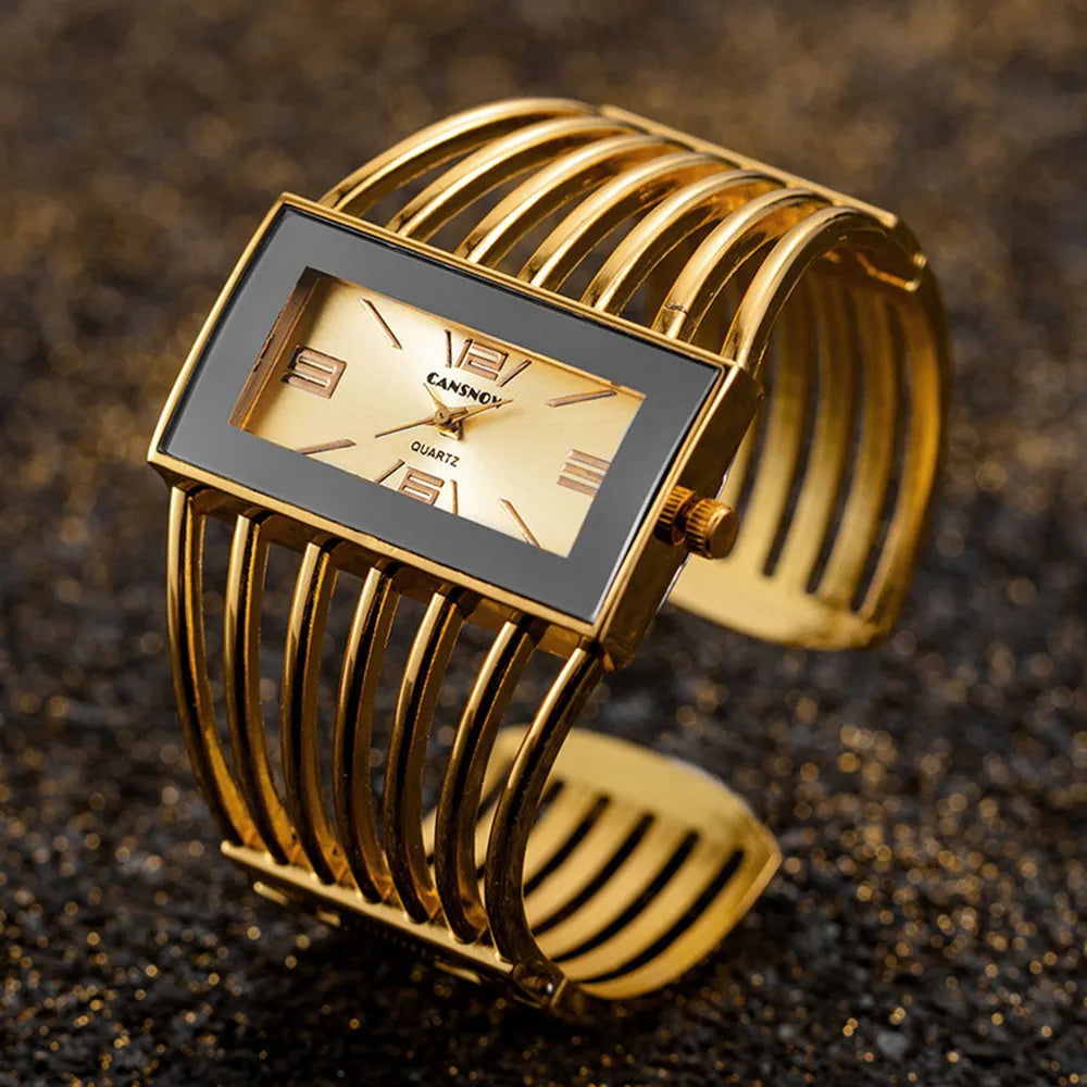 Luxury Fashion Rose Gold Watches Women Stainless Steel Bracelet Bangle Rectangle Quartz Watch Clock zegarek damski relogio