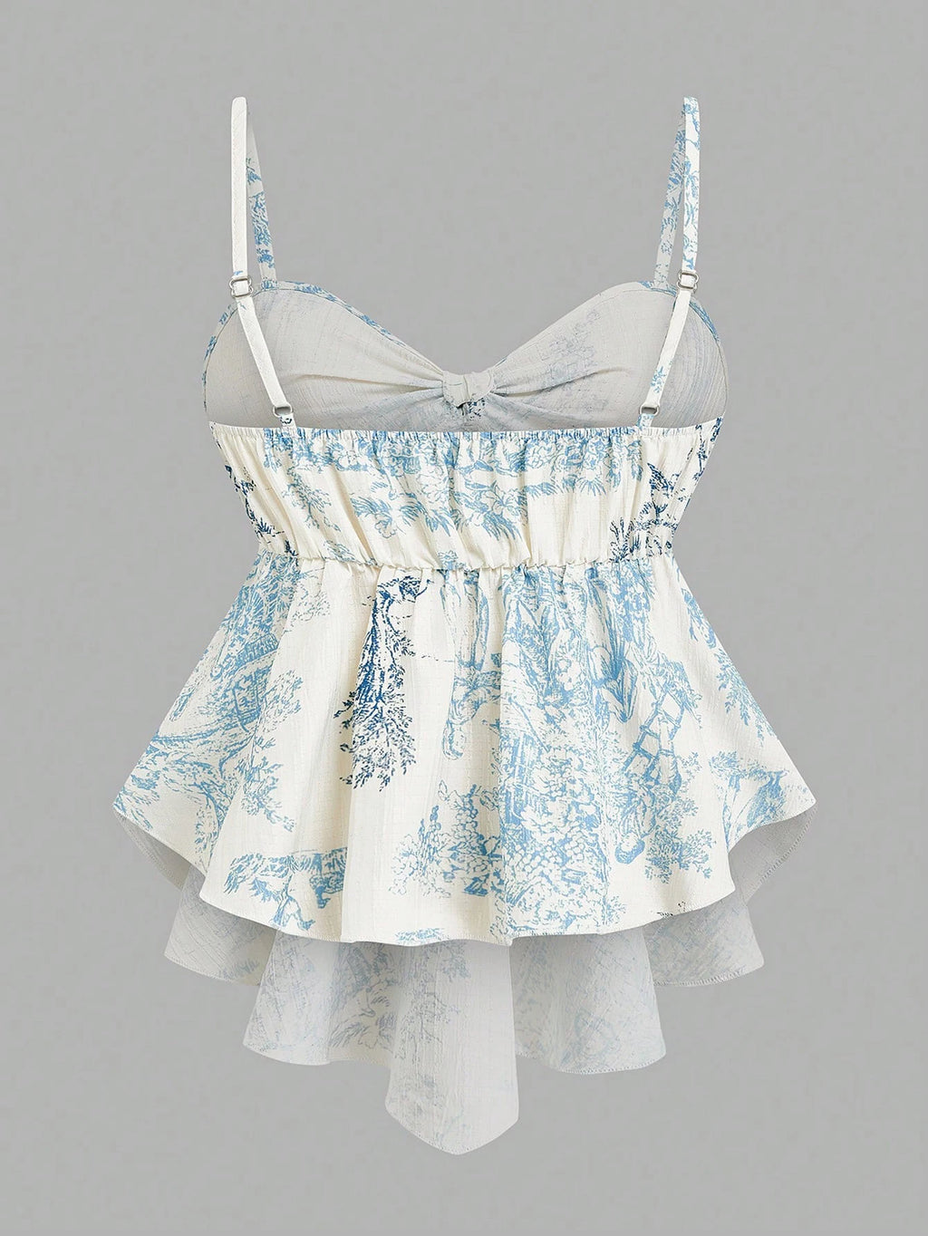 Women's Elegant Cami Top, Striped Printed Fabric, Bow Neck & Front Tie Waist, Slim Sleeveless Camisole. Versatile for Spring & S