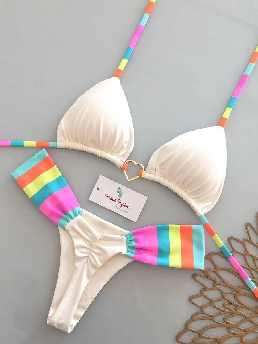 Micro Bikinis 2026 Women Swimsuit New Sexy Swimwear Halter Bikini Set Brazilian Biquini Female Thong Beachwear Party Wear