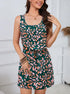 Leaf Print Sleeveless Dress printed design