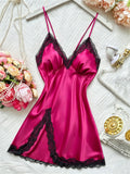 Satin Lace Halter Nightdress – Breathable Loungewear